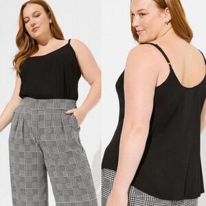 Torrid Ava Stretch Black Challis Cami Tank Top Size 1 1X